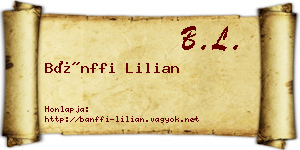 Bánffi Lilian névjegykártya